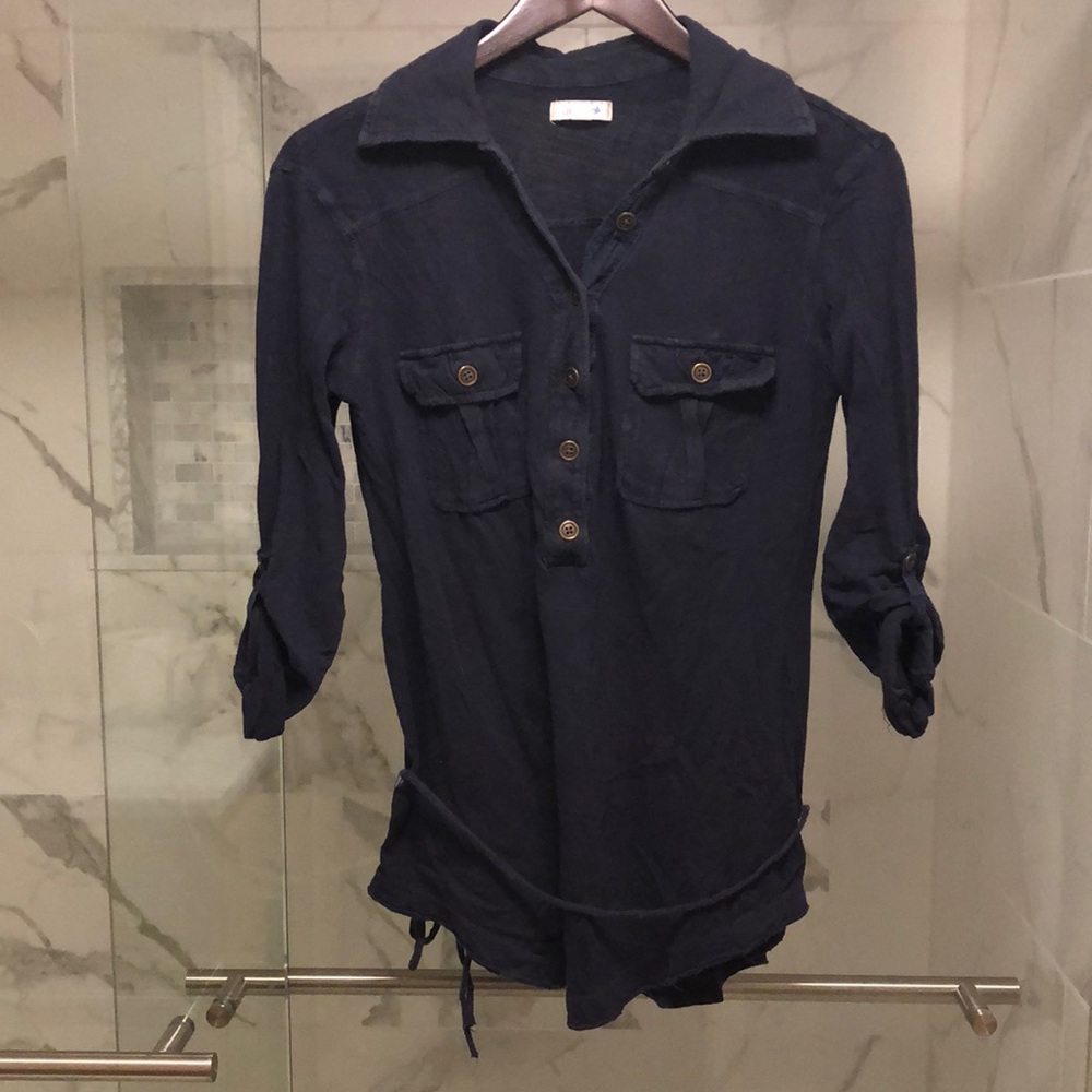 Aerie Vintage Navy Size Small Long Sleeve Shirt